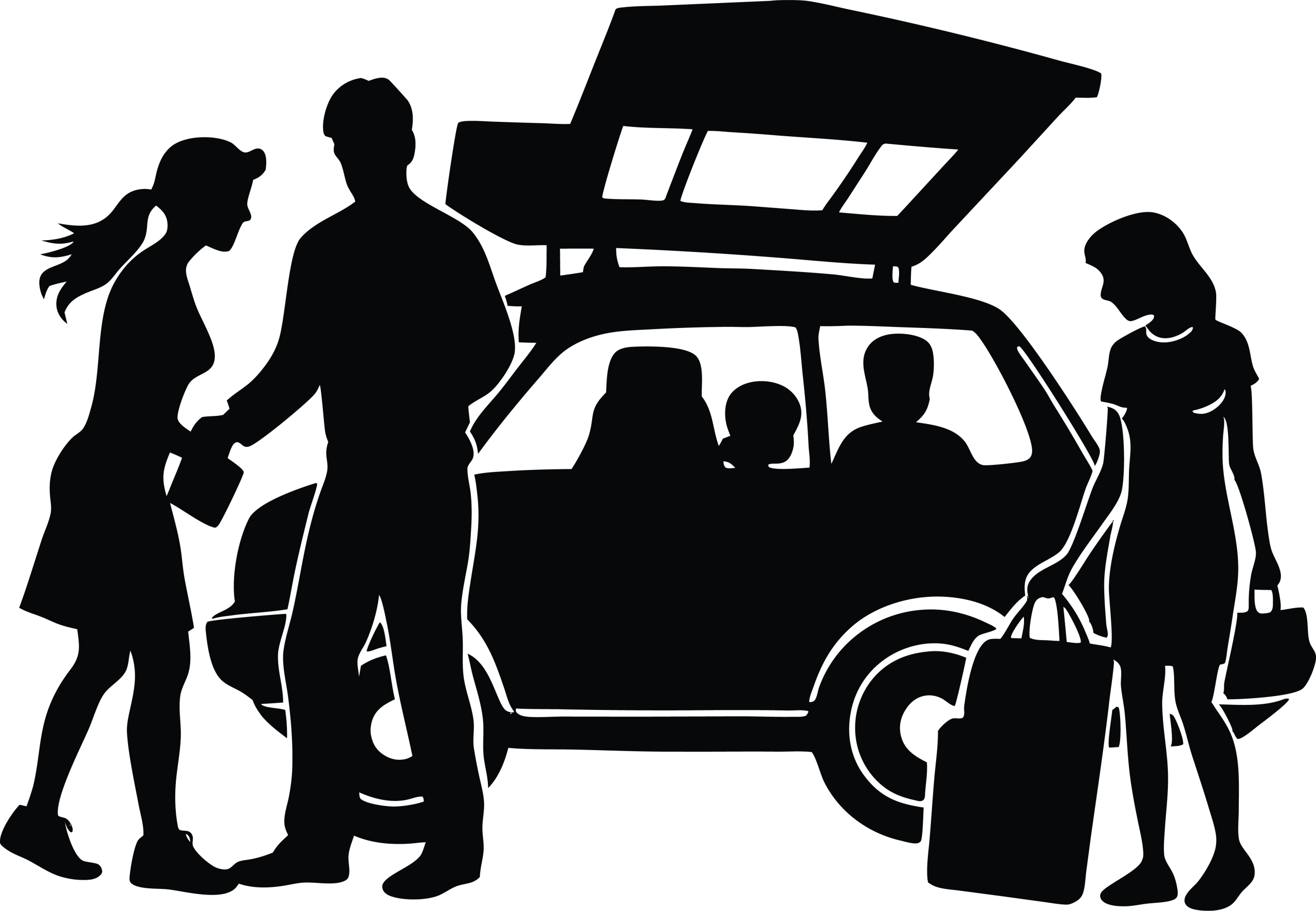 luggage into car